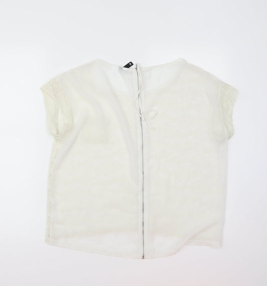 Womens UK Size 14 H&M White Basic T-Shirt