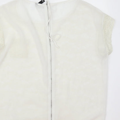 Womens UK Size 14 H&M White Basic T-Shirt