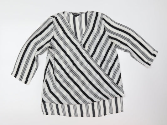 Womens UK Size 8 New Look White Tunic Blouse
