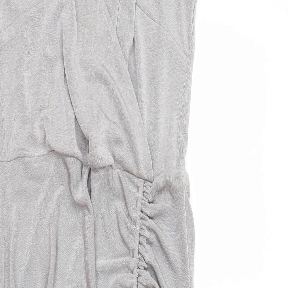 Miss Selfridge Womens Silver   Bodycon  Size 10  - gathered front