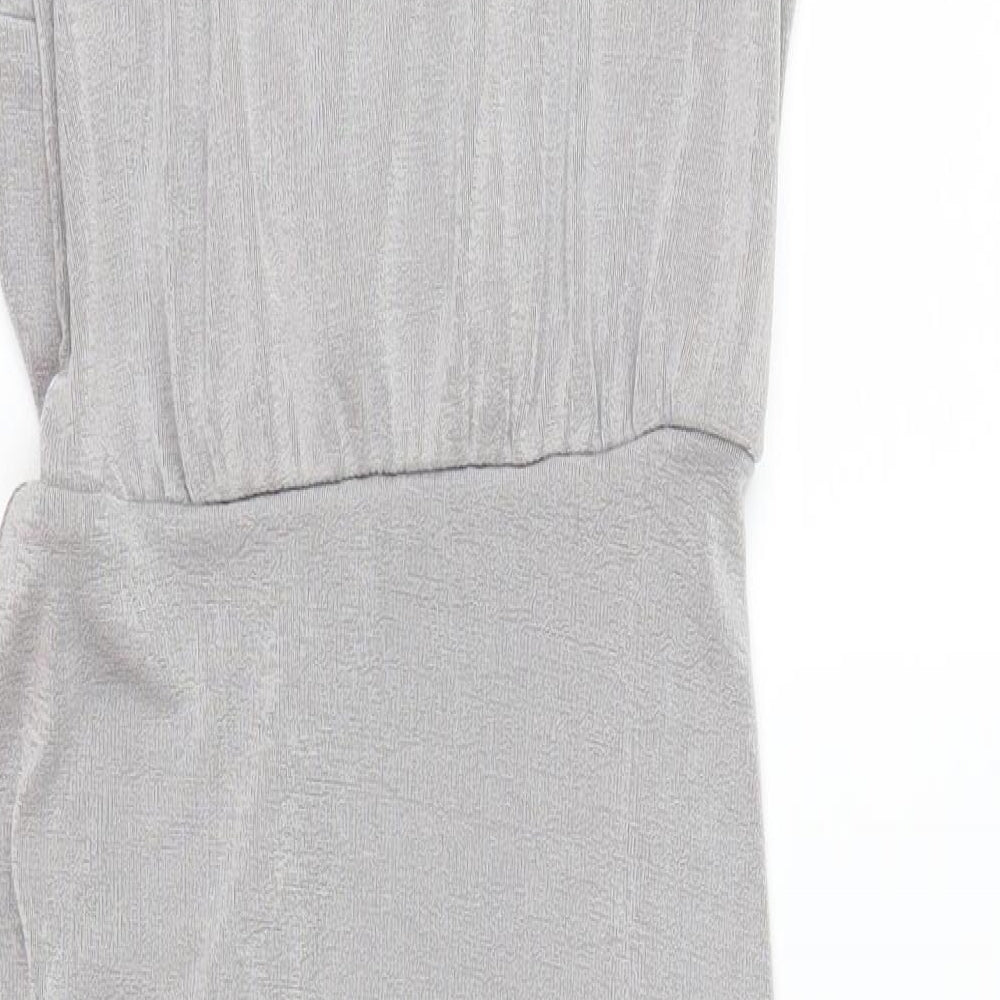 Miss Selfridge Womens Silver   Bodycon  Size 10  - gathered front