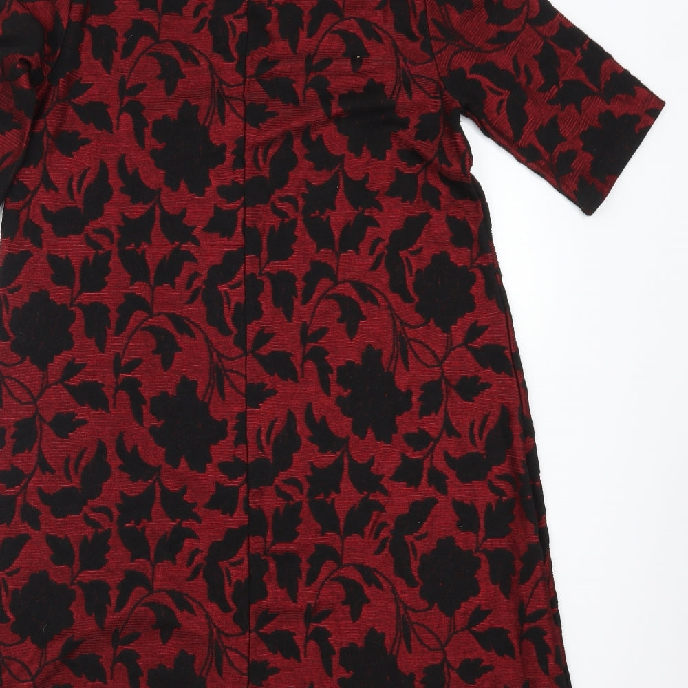 TU Womens Red Floral  A-Line  Size 8