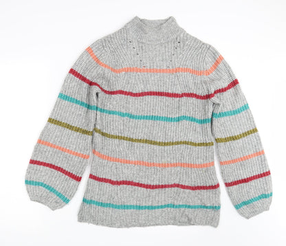 Papaya Womens Grey Striped  Pullover Jumper Size M