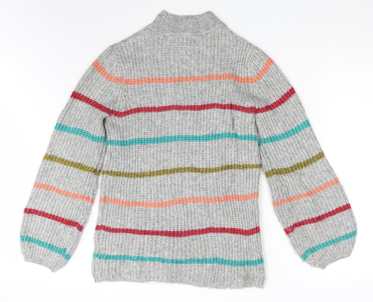 Papaya Womens Grey Striped  Pullover Jumper Size M