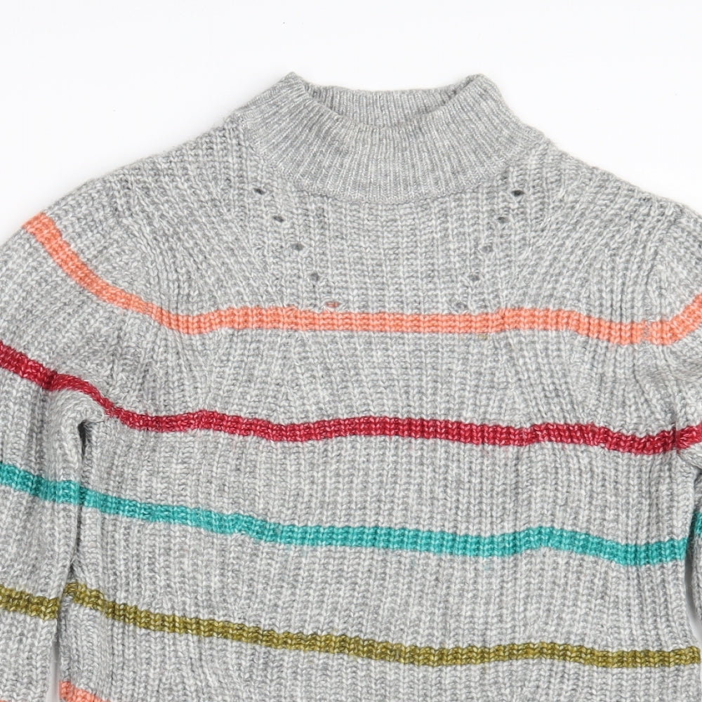 Papaya Womens Grey Striped  Pullover Jumper Size M