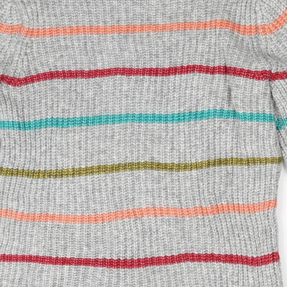 Papaya Womens Grey Striped  Pullover Jumper Size M