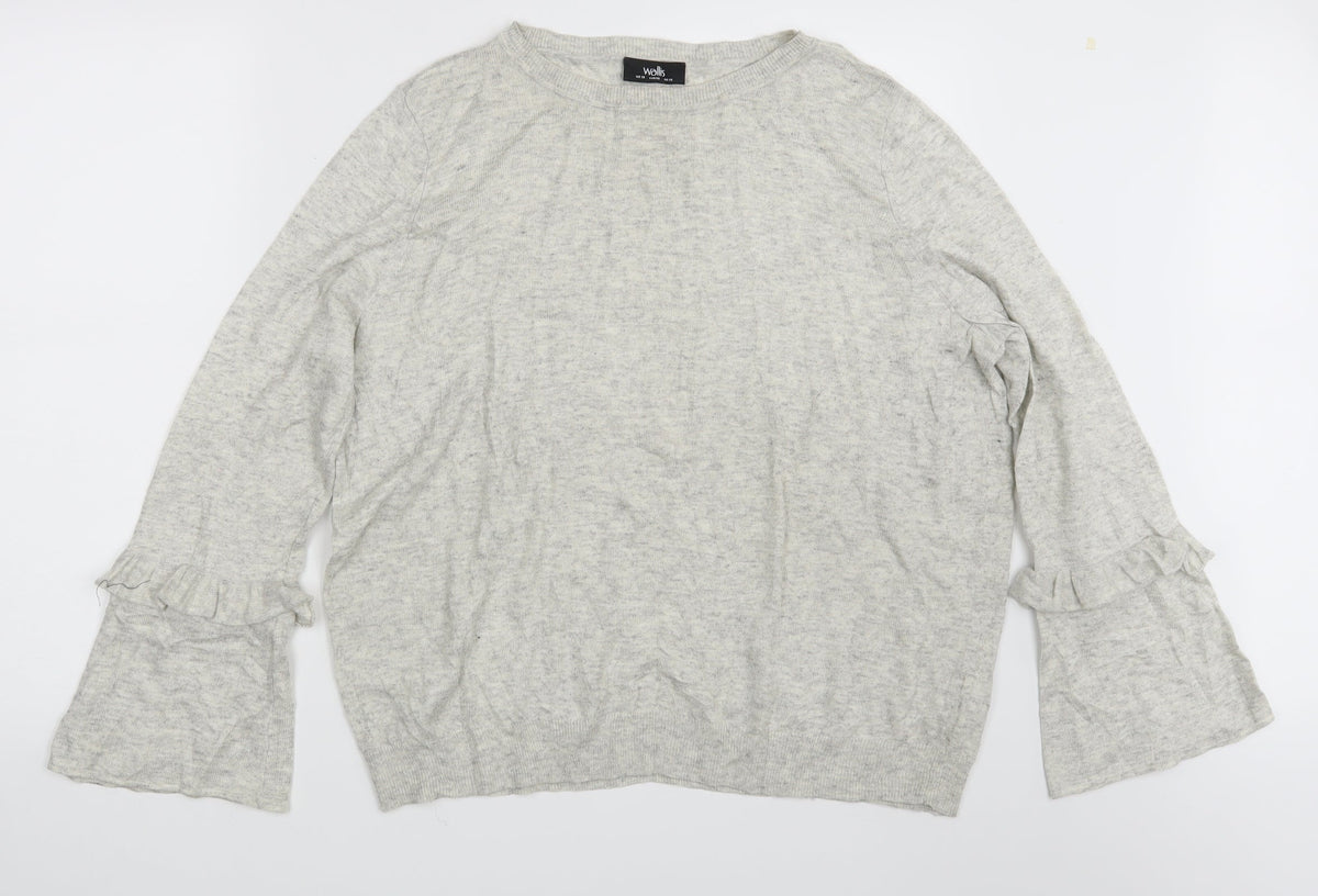 Wallis Womens Grey   Pullover Sweatshirt Size 18