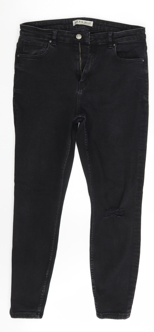Denim & Co. Womens Black  Denim Skinny Jeans Size 14 L26 in