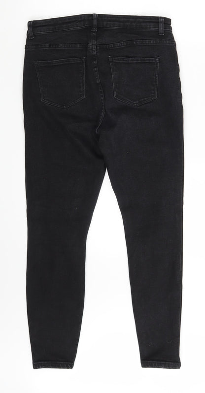 Denim & Co. Womens Black  Denim Skinny Jeans Size 14 L26 in