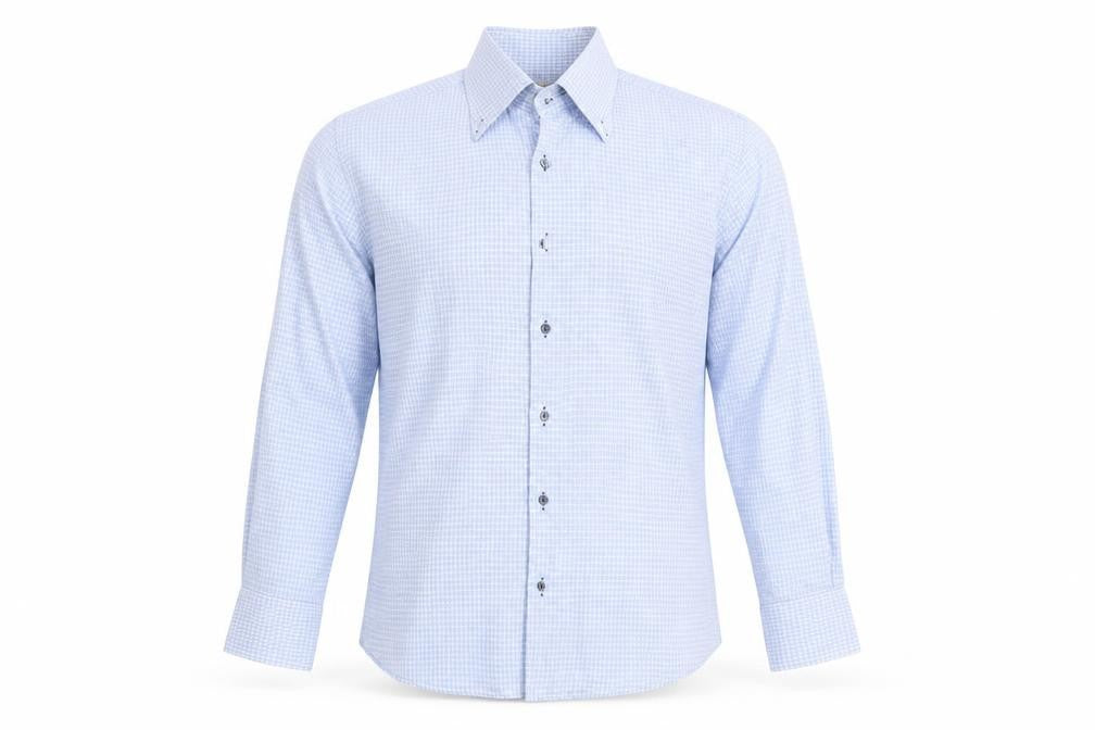 Mens UK Size One Size Caliban Blue  Button-Up Long Sleeve Casual Shirt