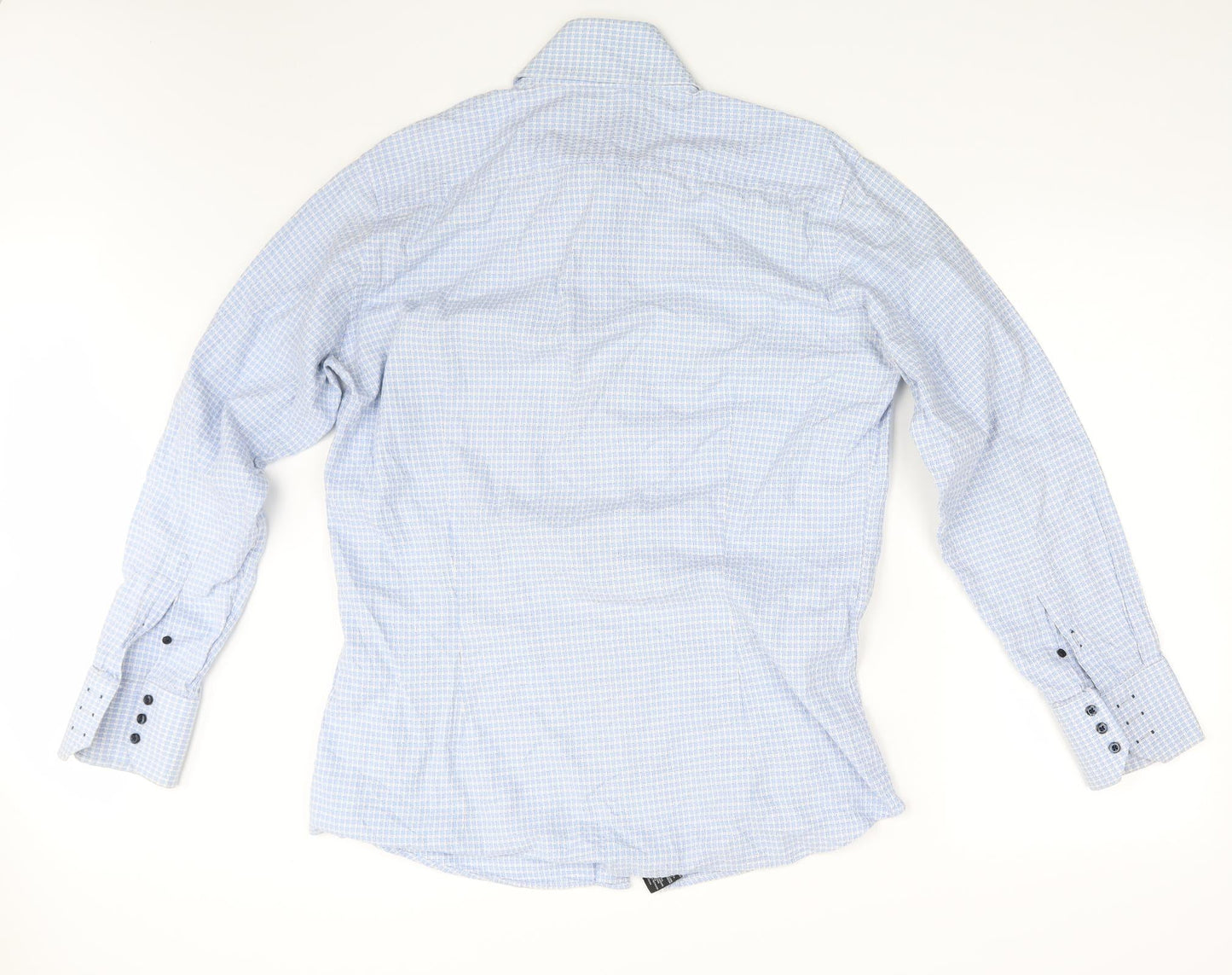 Mens UK Size One Size Caliban Blue  Button-Up Long Sleeve Casual Shirt