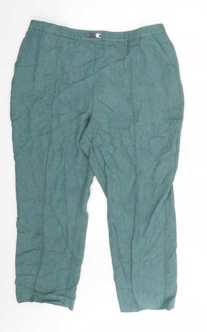 Womens UK Size One Size Preworn Regular Fit  Green Trousers