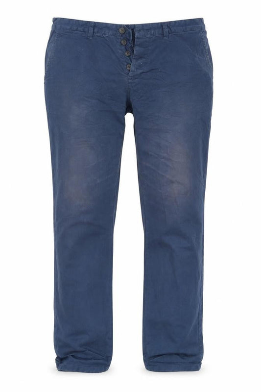 Front view of Denim & Co. men’s blue trousers, size 36, 31-inch leg