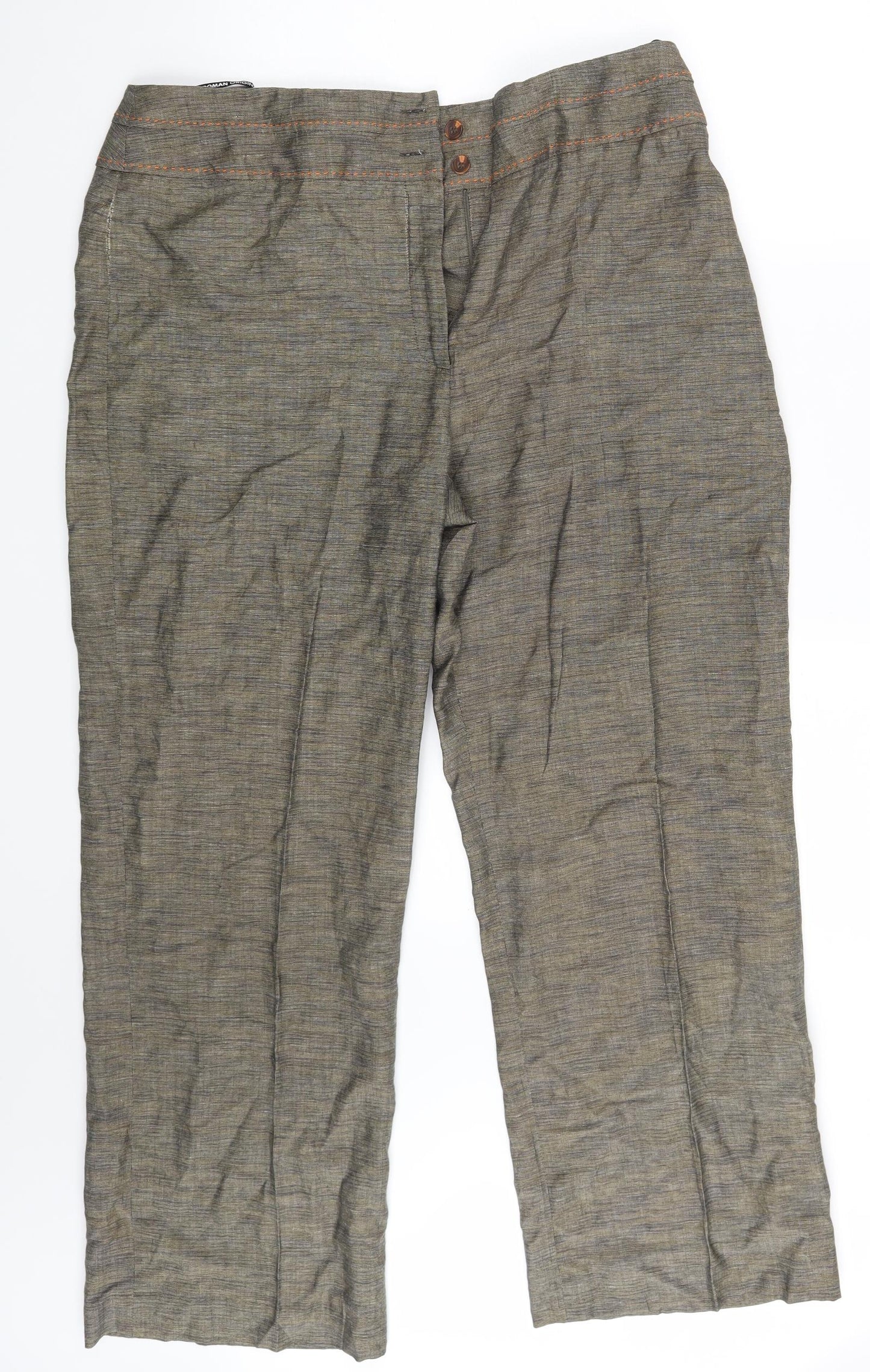 Womens UK Size 18 ROMAN Regular Fit  Gold Trousers