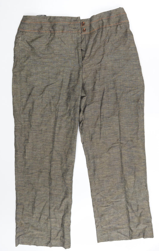 Womens UK Size 18 ROMAN Regular Fit  Gold Trousers