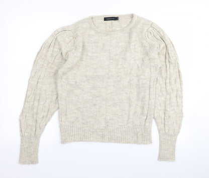 Additional front view of cortfelli women’s beige jumper, size UK 10