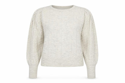 Front view of cortfelli women’s beige jumper, size UK 10