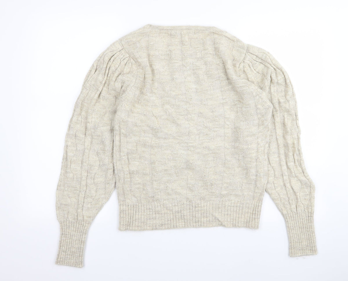Back view of cortfelli women’s beige jumper, size UK 10