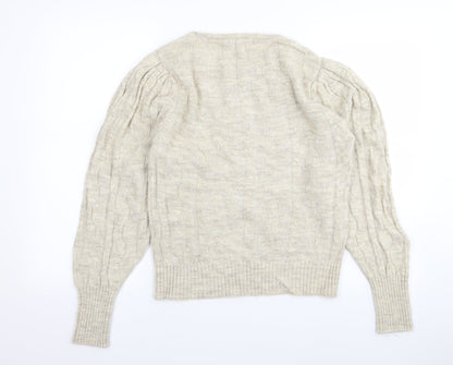 Back view of cortfelli women’s beige jumper, size UK 10