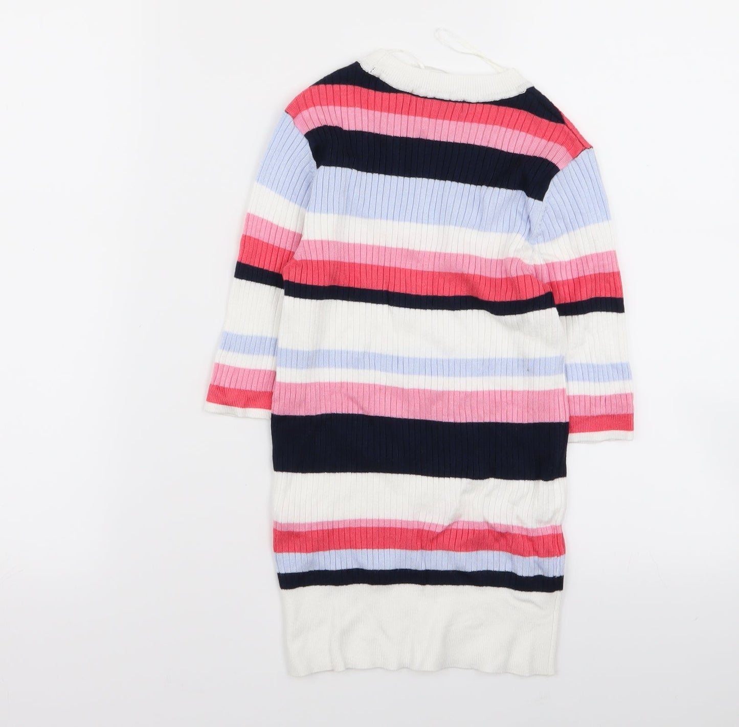 M&s Womens Multicoloured Striped  Basic T-Shirt Size 8