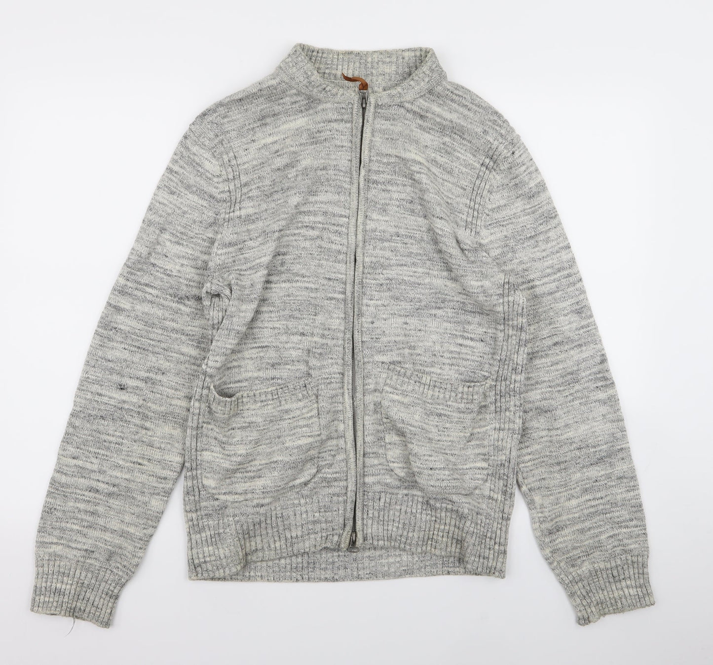 H&M Mens Grey   Full Zip Jumper Size S