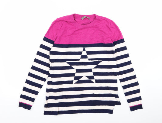 Oasis Womens Multicoloured Striped  Pullover Jumper Size M