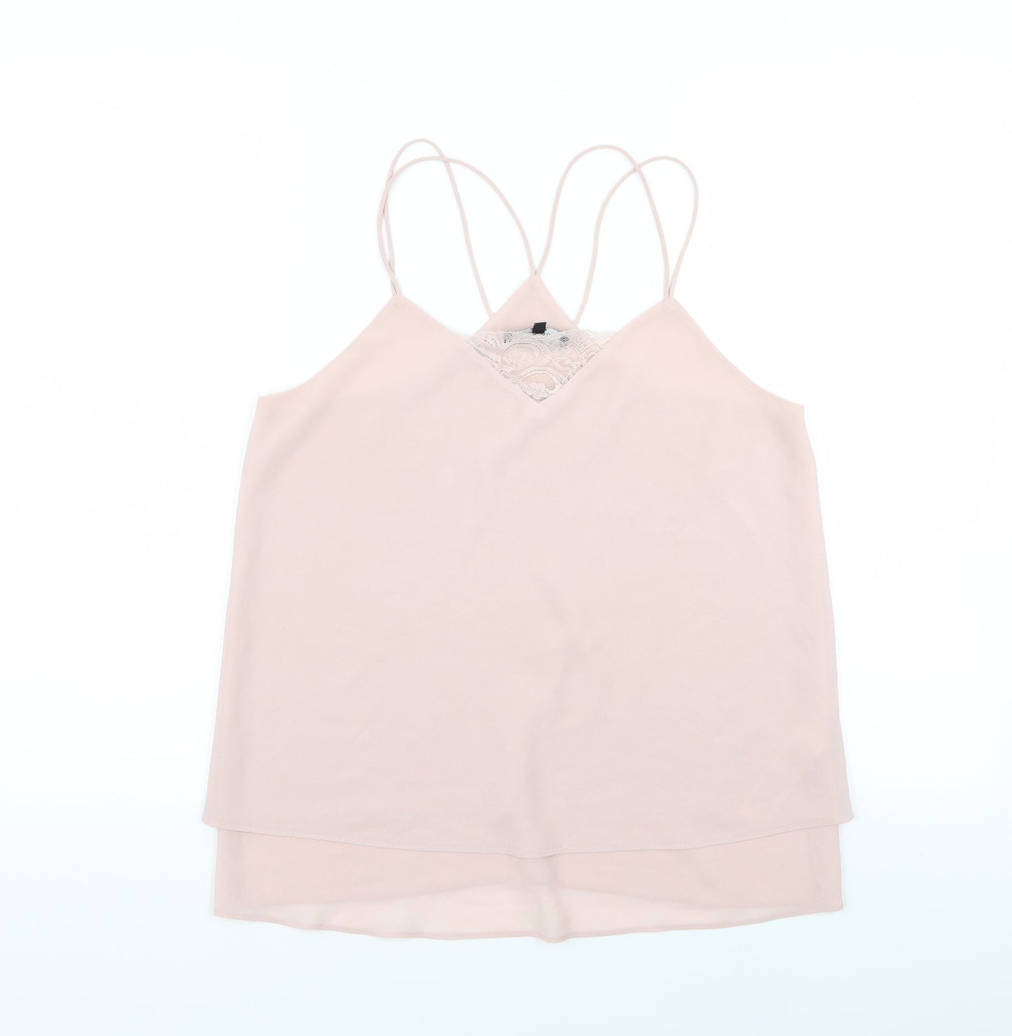 Womens UK Size 8 New Look Pink Basic Tank
