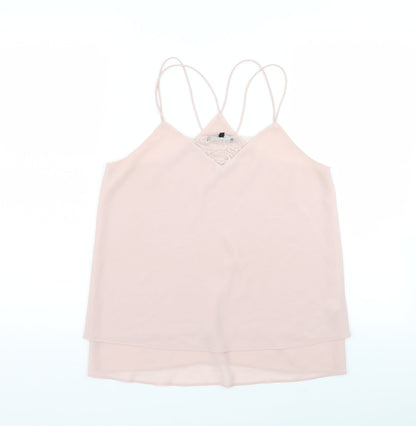 Womens UK Size 8 New Look Pink Basic Tank
