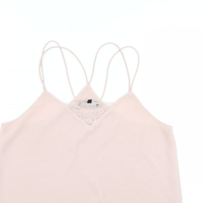 Womens UK Size 8 New Look Pink Basic Tank