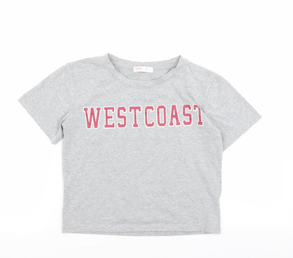 Womens UK Size XS ROMWE Grey Basic T-Shirt