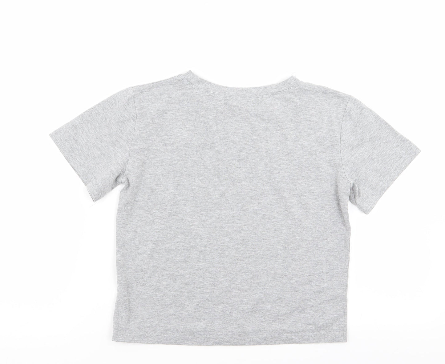 Womens UK Size XS ROMWE Grey Basic T-Shirt