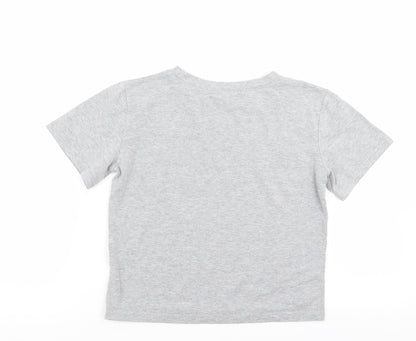 Womens UK Size XS ROMWE Grey Basic T-Shirt