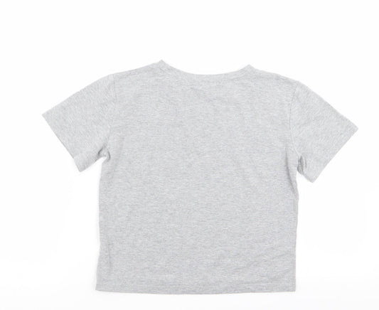 Womens UK Size XS ROMWE Grey Basic T-Shirt