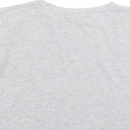 Womens UK Size XS ROMWE Grey Basic T-Shirt