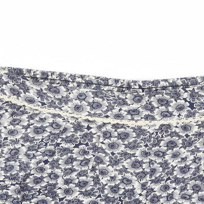 New Look Womens Blue Geometric  Hot Pants Shorts Size 10