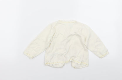 m Girls White   Cardigan Jumper Size 6-9 Months