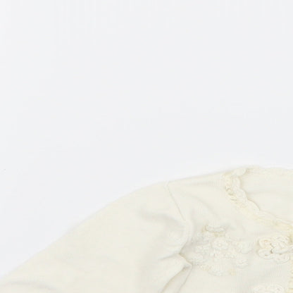 m Girls White   Cardigan Jumper Size 6-9 Months