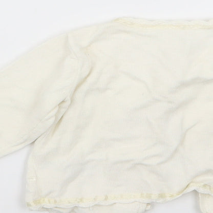 m Girls White   Cardigan Jumper Size 6-9 Months