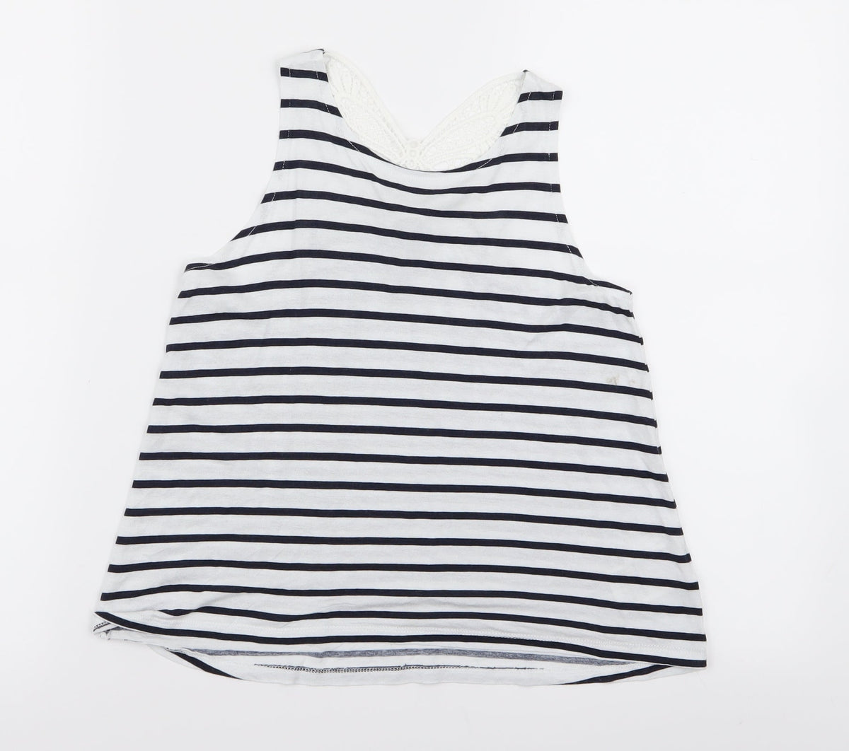 Additional front view of H&M girls’ multicoloured striped basic tank, size 9-10, years