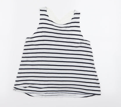Additional front view of H&M girls’ multicoloured striped basic tank, size 9-10, years