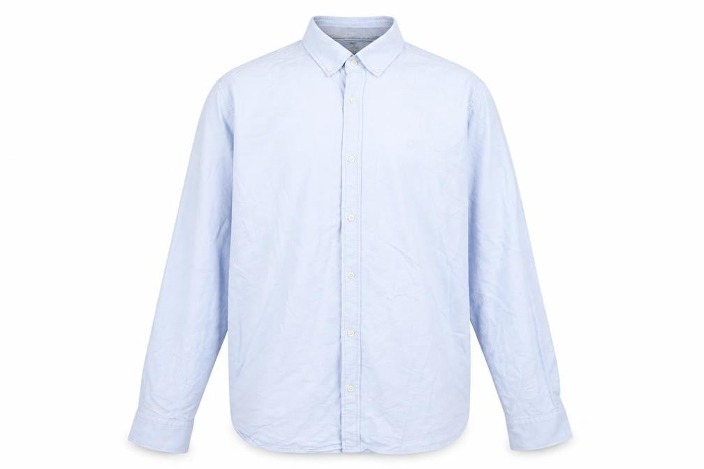 Mens UK Size M Rhino Blue  Button-Up Long Sleeve Casual Shirt
