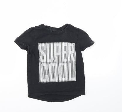 Nutmeg Boys Black   Basic T-Shirt Size 3-4 Years