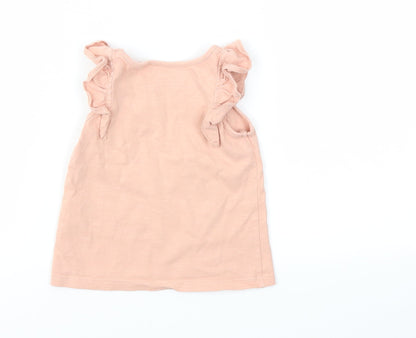 NEXT Girls Pink Animal Print  Basic T-Shirt Size 12-18 Months