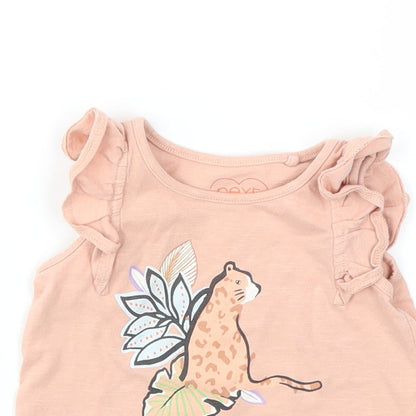 NEXT Girls Pink Animal Print  Basic T-Shirt Size 12-18 Months