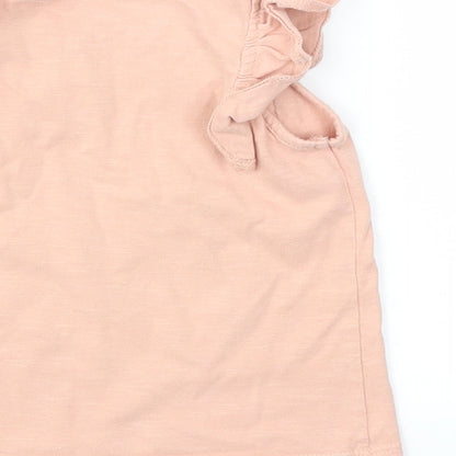 NEXT Girls Pink Animal Print  Basic T-Shirt Size 12-18 Months