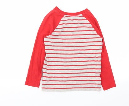 George Girls Red Striped  Basic T-Shirt Size 4-5 Years