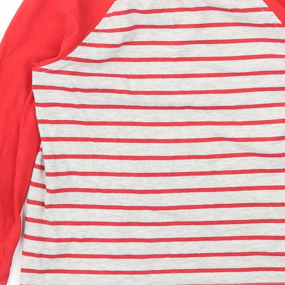 George Girls Red Striped  Basic T-Shirt Size 4-5 Years