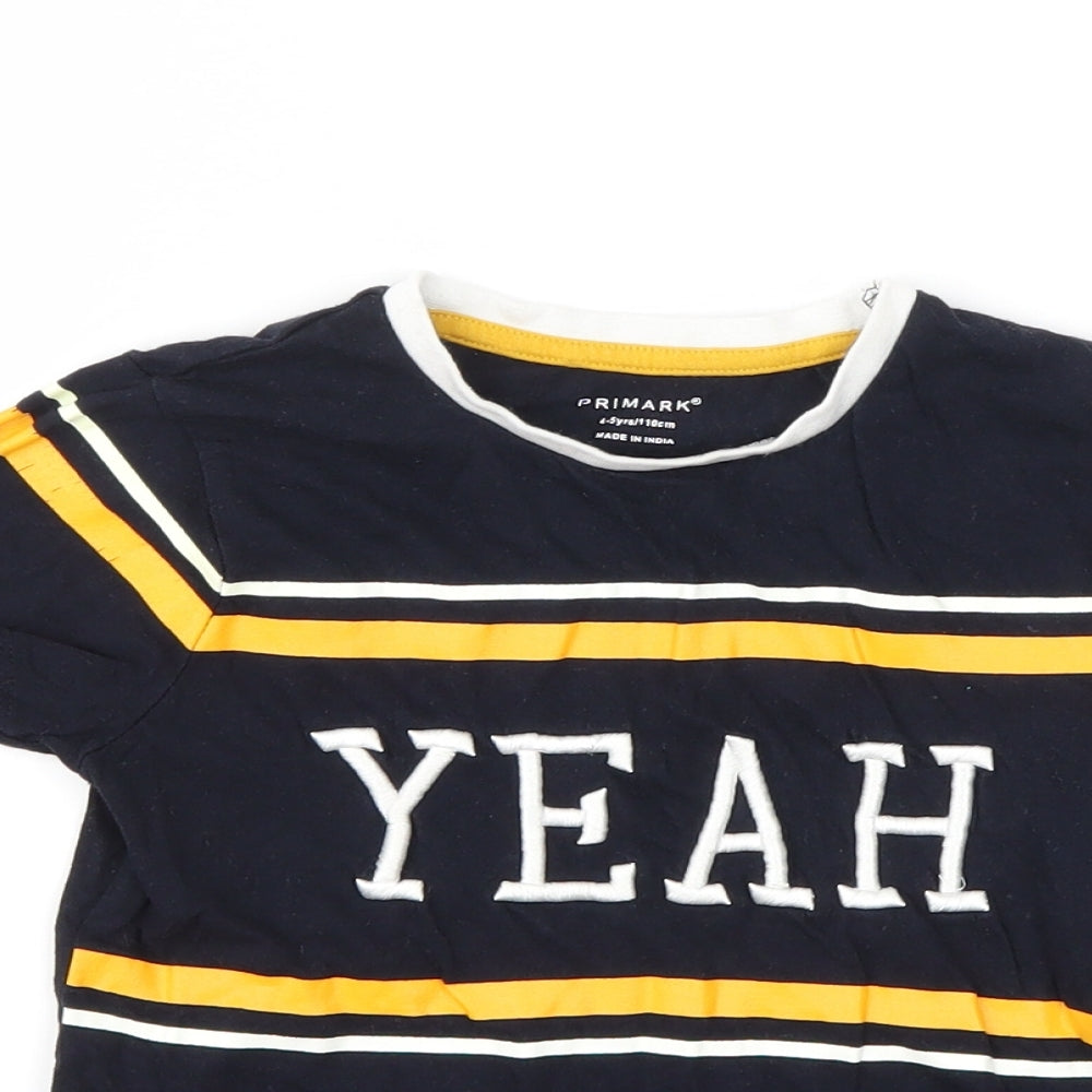 Primark Girls Blue   Basic T-Shirt Size 4-5 Years