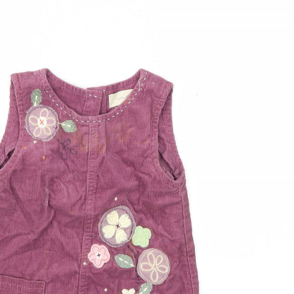 Debenhams Girls Purple Floral  Fit & Flare  Size 3-6 Months