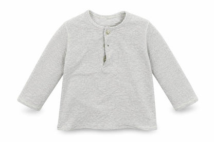 Front view of George Baby Grey Striped Basic T-Shirt, size 3-6, Months